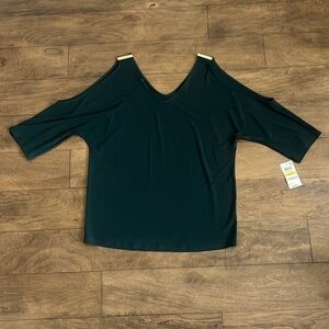 INC Green Top with gold accents NWT